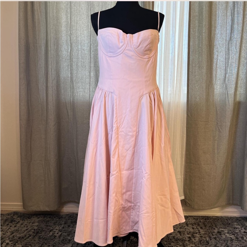 House of CB "Samaria" Ballerina
Pink Twill Corset Midi Dress/Size XL US 10-12 L+